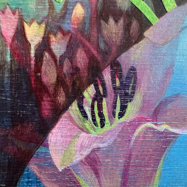 Close-up detail of flower shapes from Teresa Flavin's Stargazer painting.